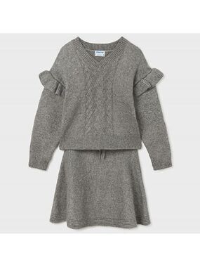Size 12 Girls Mayoral Charcoal Knit Kids Set